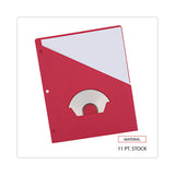 Universal® Slash-Cut Pockets for Three-Ring Binders, Jacket, Letter, 11 Pt., 8.5 x 11, Red, 10/Pack (UNV61683)