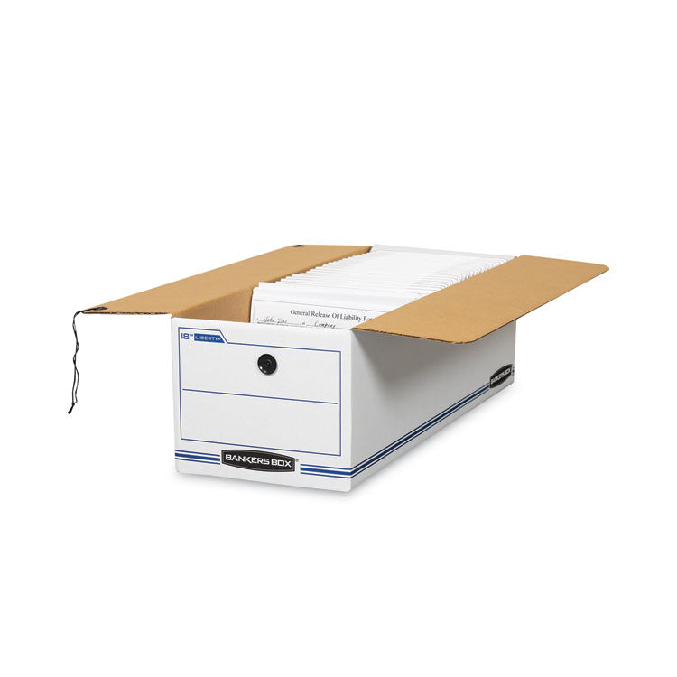 Bankers Box® LIBERTY Check and Form Boxes, 9" x 24.25" x 7.5", White/Blue, 12/Carton (FEL00018) Carton of 12