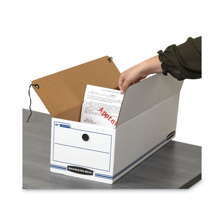 Bankers Box® LIBERTY Check and Form Boxes, 9" x 24.25" x 7.5", White/Blue, 12/Carton (FEL00018) Carton of 12