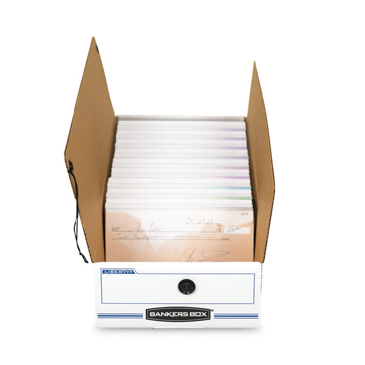 Bankers Box® LIBERTY Check and Form Boxes, 6.25" x 24" x 4.5", White/Blue, 12/Carton (FEL00003) Carton of 12