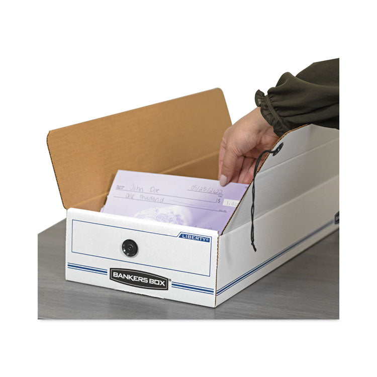 Bankers Box® LIBERTY Check and Form Boxes, 9.25" x 23.75" x 4.25", White/Blue, 12/Carton (FEL00002) Carton of 12