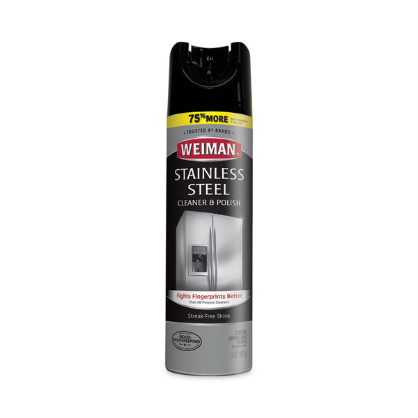 WEIMAN® Stainless Steel Cleaner and Polish, 17 oz Aerosol, 6/Carton (WMN49CT)
