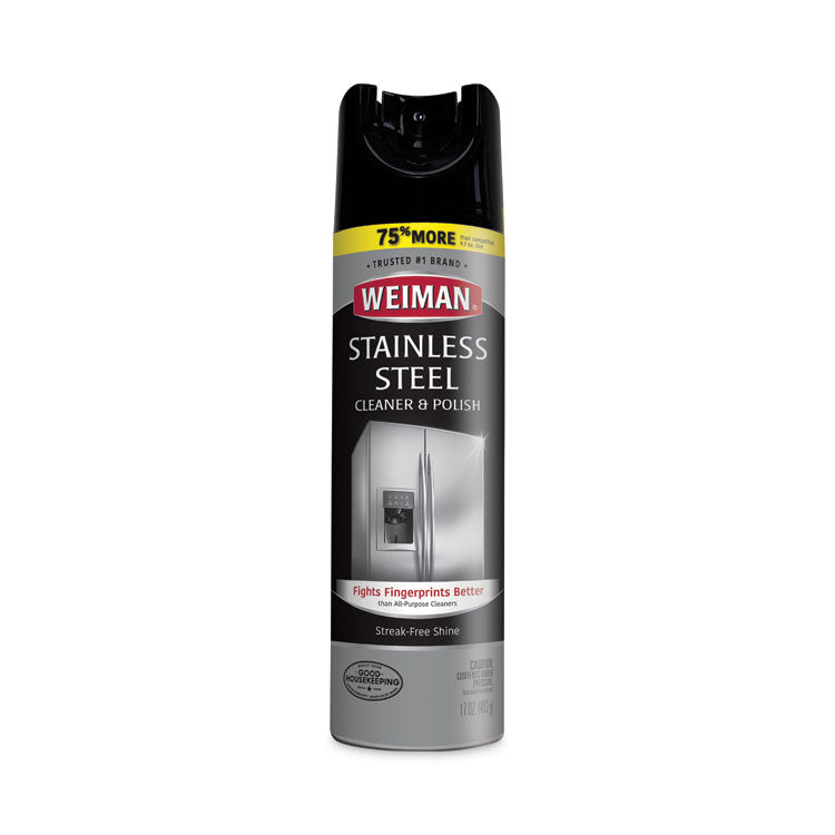 WEIMAN® Stainless Steel Cleaner and Polish, 17 oz Aerosol, 6/Carton (WMN49CT) Case of 6