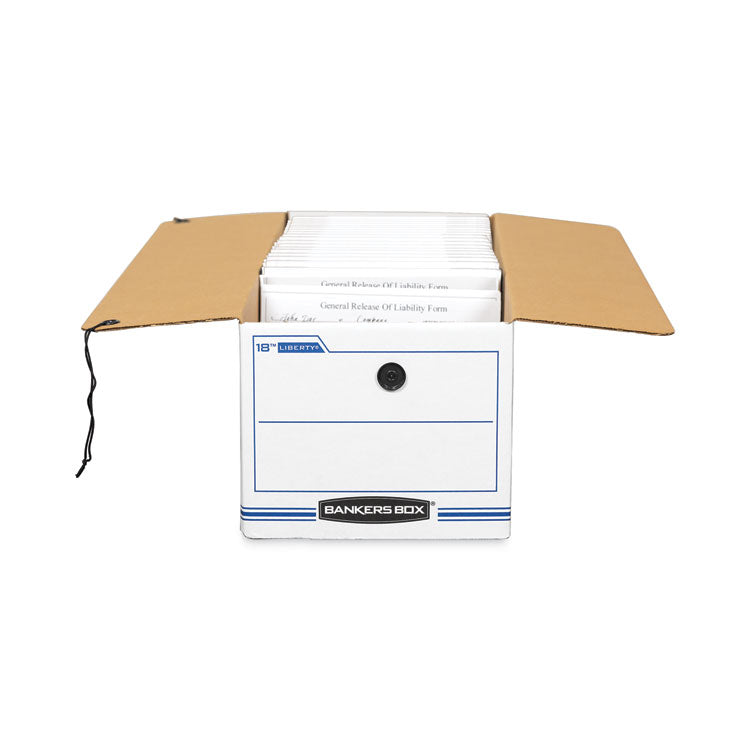 Bankers Box® LIBERTY Check and Form Boxes, 9" x 24.25" x 7.5", White/Blue, 12/Carton (FEL00018) Carton of 12