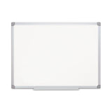 MasterVision® Earth Silver Easy-Clean Dry Erase Board, 48 x 36, White Surface, Silver Aluminum Frame (BVCCR0820790) Each