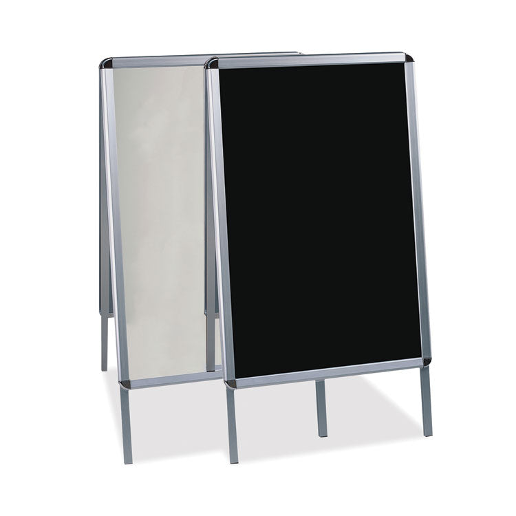 MasterVision® Wet Erase Board, Double Sided, 23 x 33, 42" Tall, Black Surface, Silver Aluminum Frame (BVCDKT30505072) Each