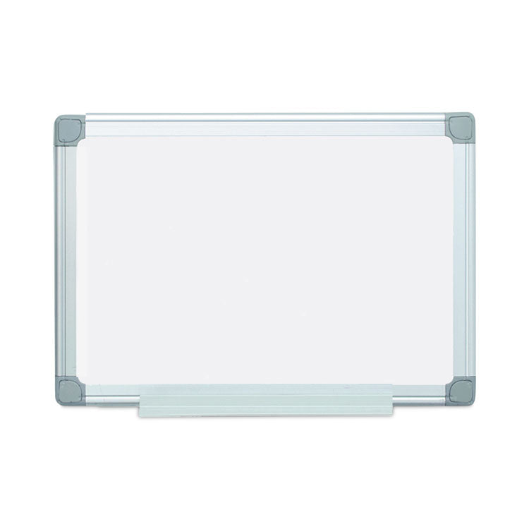 MasterVision® Earth Silver Easy-Clean Dry Erase Board, Reversible, 24 x 18, White Surface, Silver Aluminum Frame (BVCMA0200790) Each