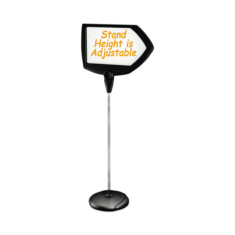 MasterVision® Floor Stand Sign Holder, Arrow, 25 x 17, 63" High, White Surface, Black Steel Frame (BVCSIG01010101) Each