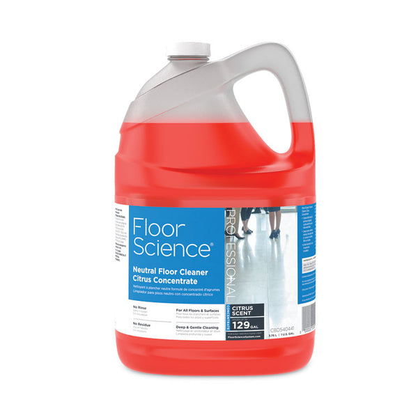 Diversey™ Floor Science Neutral Floor Cleaner Concentrate, Citrus Scent, 1 gal, 4/Carton (DVOCBD540441)