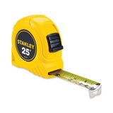 Stanley Bostitch® Power Return Tape Measure, Plastic Case, 1" x 2 5ft, Yellow (BOS30455) Each