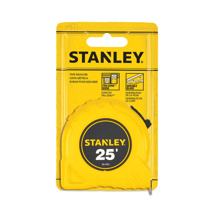 Stanley Bostitch® Power Return Tape Measure, Plastic Case, 1" x 2 5ft, Yellow (BOS30455) Each