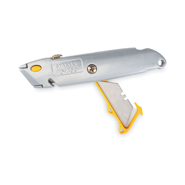 Stanley® Quick-Change Utility Knife with Retractable Blade and Twine Cutter, 6" Metal Handle, Gray, 6/Box (BOS10499BX) Box of 6