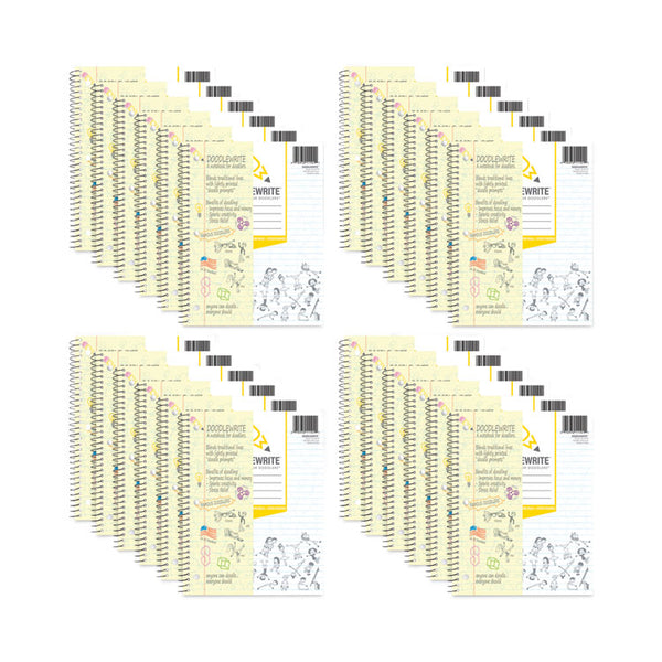 Roaring Spring® DoodleWrite Notebooks, 1-Subject, Wide/Legal Rule, White Cover, (50) Sheets, 24/Carton, Ships in 4-6 Business Days (ROA11101CS)