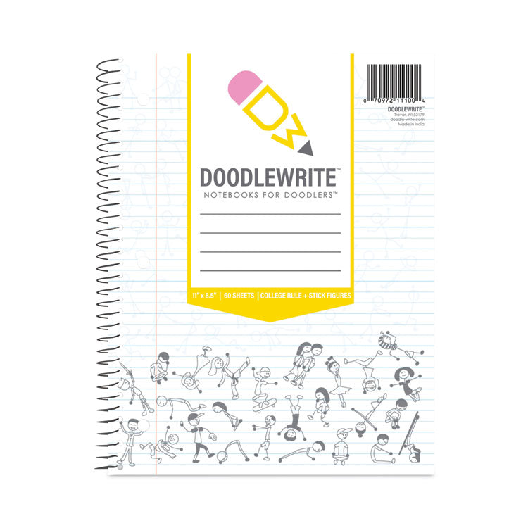 Roaring Spring® DoodleWrite Notebooks, 1-Subject, Wide/Legal Rule, White Cover, (50) Sheets, 24/Carton, Ships in 4-6 Business Days (ROA11101CS)