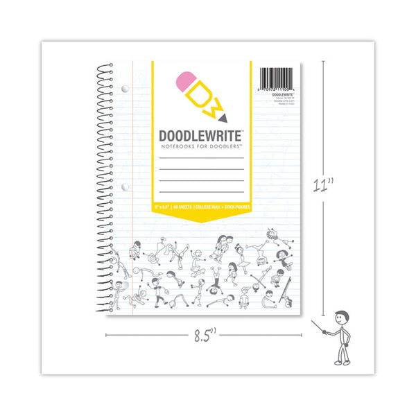 Roaring Spring® DoodleWrite Notebooks, 1-Subject, Medium/College Rule, White Cover, (60) Sheets, 24/Carton, Ships in 4-6 Business Days (ROA11100CS)