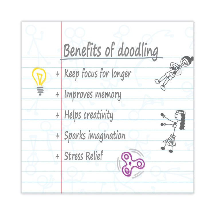 Roaring Spring® DoodleWrite Notebooks, 1-Subject, Medium/College Rule, White Cover, (60) Sheets, 24/Carton, Ships in 4-6 Business Days (ROA11100CS) Case of 24