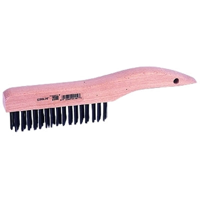 Weiler Economy Scratch Brush, 4 X 16 Rows, Steel Wire, Shoe Hardwood Handle (804-25100) Each