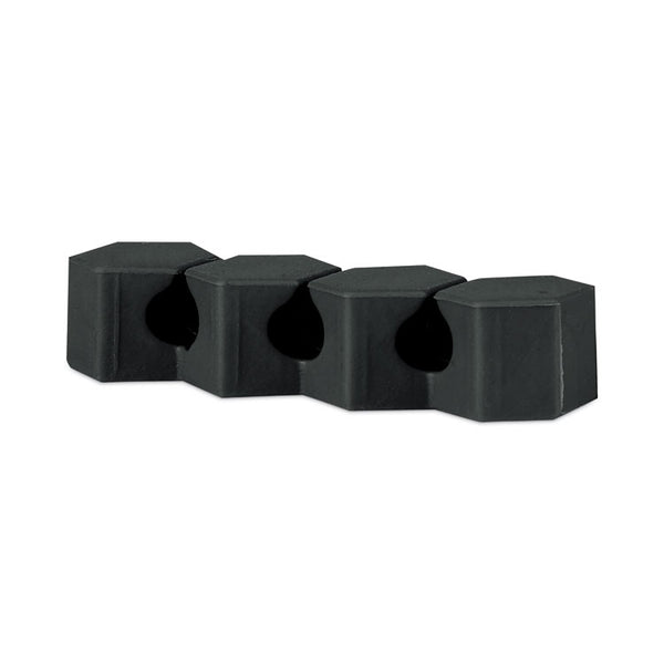 RCA® Three Channel Cable Holder, 2" x 2", Black, 4/Pack (VOXRCCM3BKV)