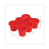 Deflecto Little Artist Antimicrobial Six-Cup Caddy, Red (DEF39509RED) Each