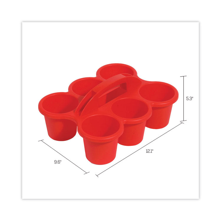 Deflecto Little Artist Antimicrobial Six-Cup Caddy, Red (DEF39509RED) Each