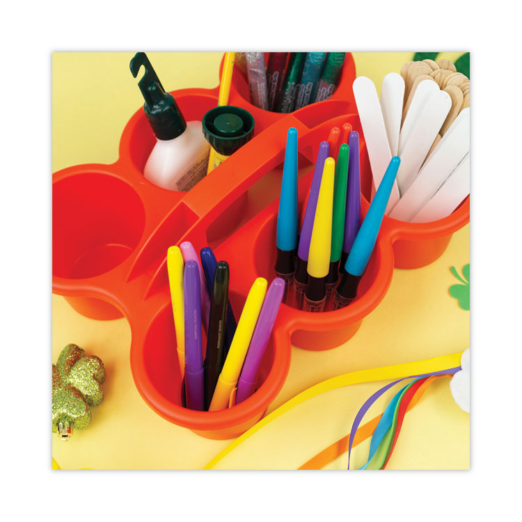 Deflecto Little Artist Antimicrobial Six-Cup Caddy, Red (DEF39509RED) Each