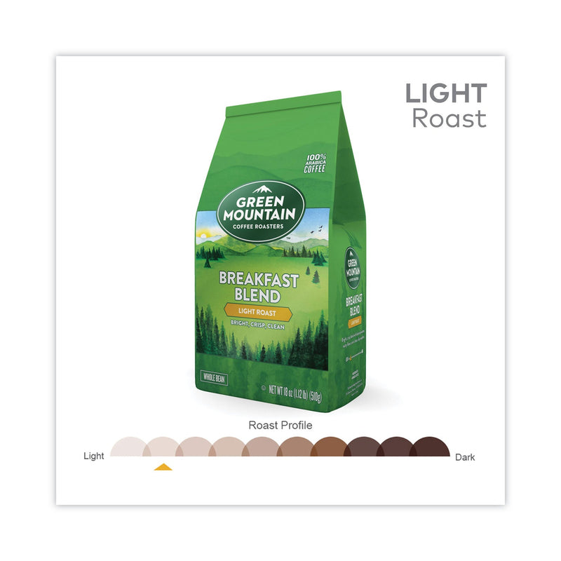 Green Mountain Coffee® Breakfast Blend Whole Bean Coffee, 18 oz Bag (GMT7567EA)