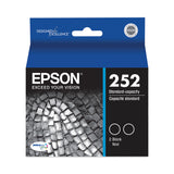 Epson® T252120D2 (T252) DURABrite Ultra Ink, 350 Page-Yield, Black, 2/Pack (EPST252120D2) Pack of 2