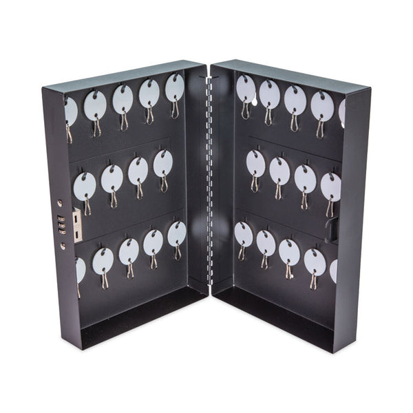 CONTROLTEK® Combination Lockable Key Cabinet, 28-Key, Metal, Black, 7.75 x 3.25 x 11.5 (CNK500127)