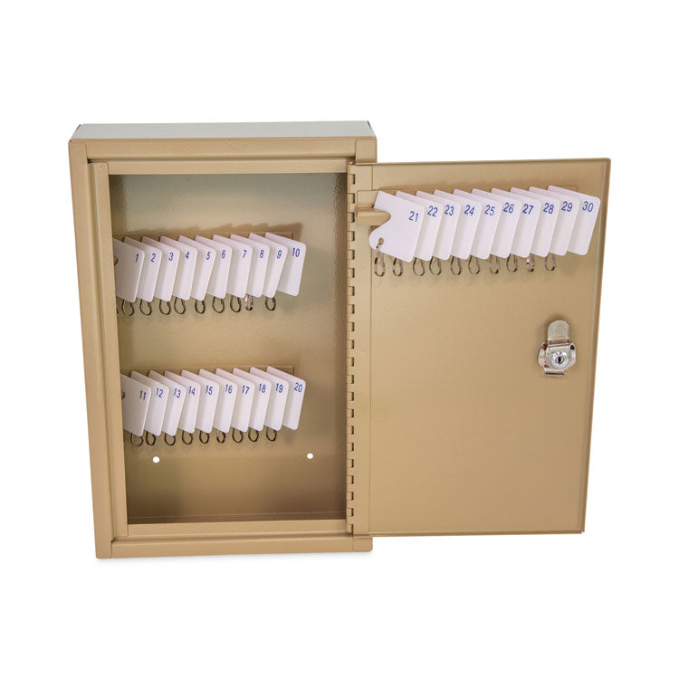 CONTROLTEK® Key Lockable Key Cabinet, 30-Key, Metal, Sand, 8 x 2.63 x 12.13 (CNK500130)