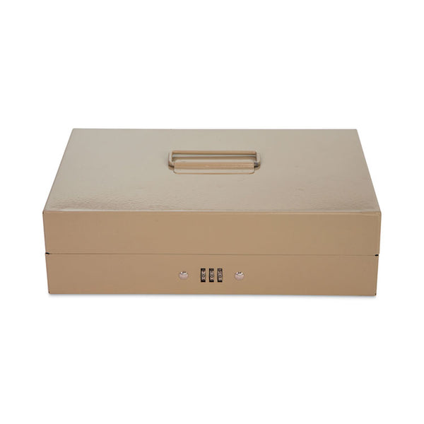 CONTROLTEK® Heavy Duty Lay Flat Cash Box, 6 Compartments, 11.6 x 7.9 x 3.7, Sand (CNK500132)