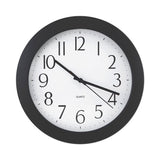 Universal® Whisper Quiet Clock, 12" Overall Diameter, Black Case, 1 AA (sold separately) (UNV10451)