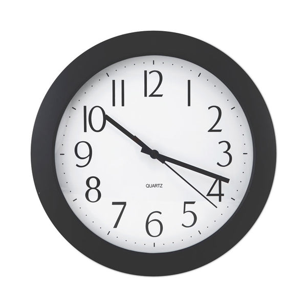 Universal® Whisper Quiet Clock, 12" Overall Diameter, Black Case, 1 AA (sold separately) (UNV10451)