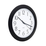 Universal® Whisper Quiet Clock, 12" Overall Diameter, Black Case, 1 AA (sold separately) (UNV10451)