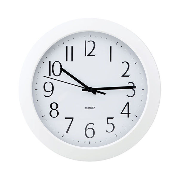 Universal® Whisper Quiet Clock, 12" Overall Diameter, White Case, 1 AA (sold separately) (UNV10461)