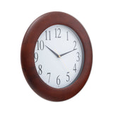 Universal® Round Wood Wall Clock, 12.75" Overall Diameter, Cherry Case, 1 AA (sold separately) (UNV10414) Each