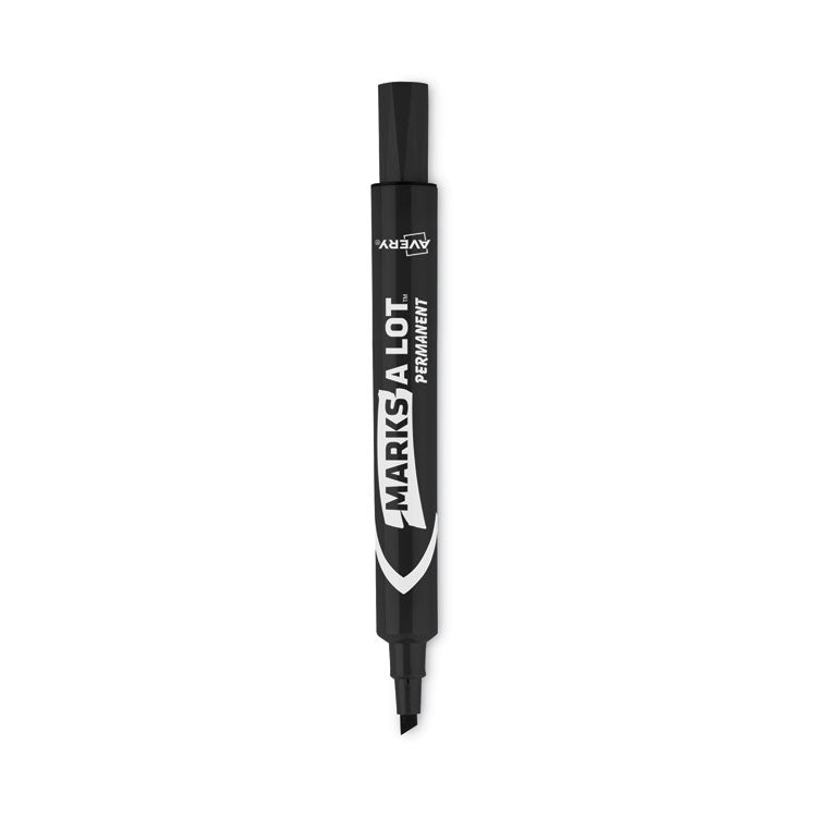 Avery® MARKS A LOT Large Desk-Style Permanent Marker, Broad Chisel Tip, Black, Dozen (8888) (AVE08888)