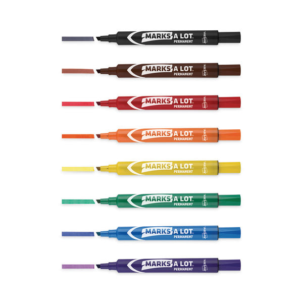 Avery® MARKS A LOT Large Desk-Style Permanent Marker, Broad Chisel Tip, Assorted Colors, 12/Set (24800) (AVE24800)