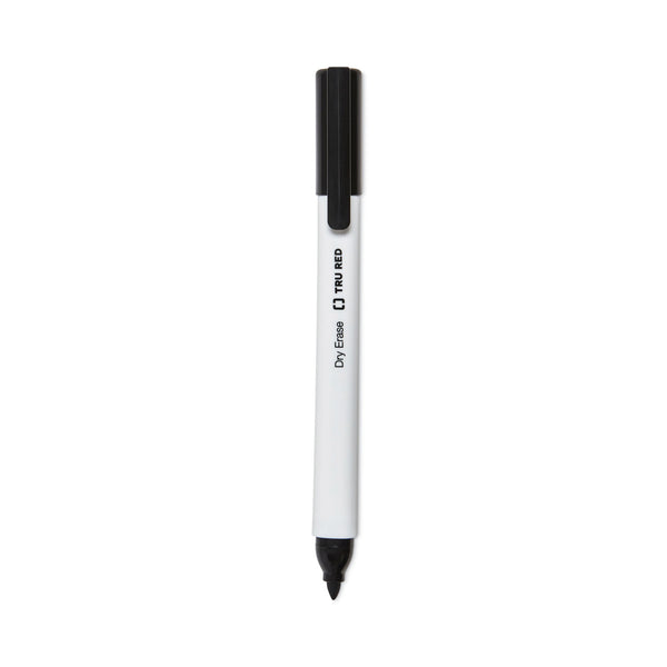TRU RED Dry Erase Marker, Tank-Style, Medium Chisel Tip, Black, 4/Pack (TUD24376614) Pack of 4