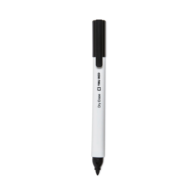 TRU RED Dry Erase Marker, Tank-Style, Medium Chisel Tip, Black, 4/Pack (TUD24376614) Pack of 4
