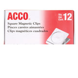 ACCO Magnetic Clip, 1.13" Jaw Capacity, Silver, 12/Pack (ACC72133)