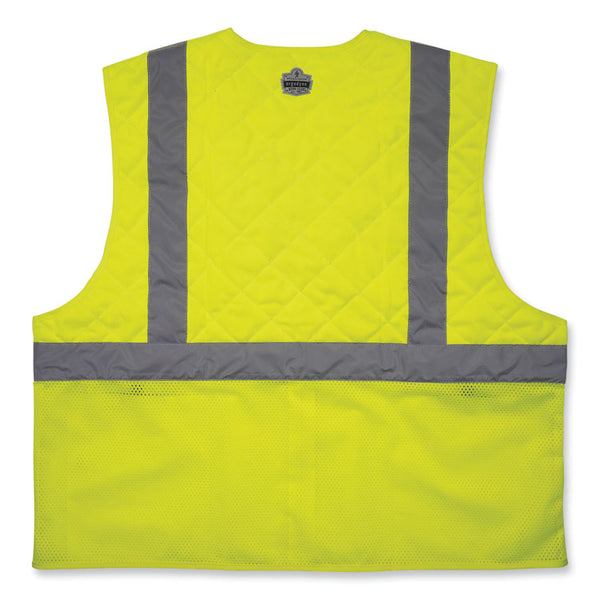 ergodyne® Chill-Its 6668 Class 2 Hi-Vis Safety Cooling Vest, Polymer, X-Large, Lime, Ships in 1-3 Business Days (EGO12715) Each