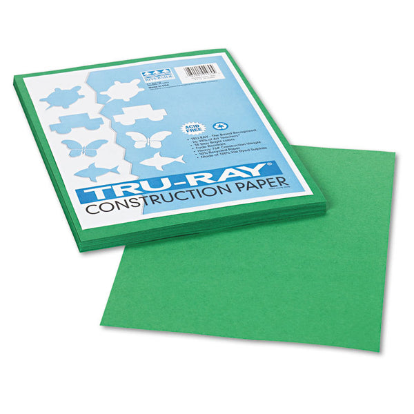 Pacon® Tru-Ray Construction Paper, 76 lb Text Weight, 9 x 12, Holiday Green, 50/Pack (PAC102960) Pack of 50