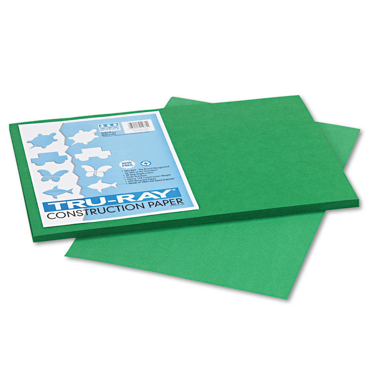 Pacon® Tru-Ray Construction Paper, 76 lb Text Weight, 12 x 18, Holiday Green, 50/Pack (PAC102961) Pack of 50