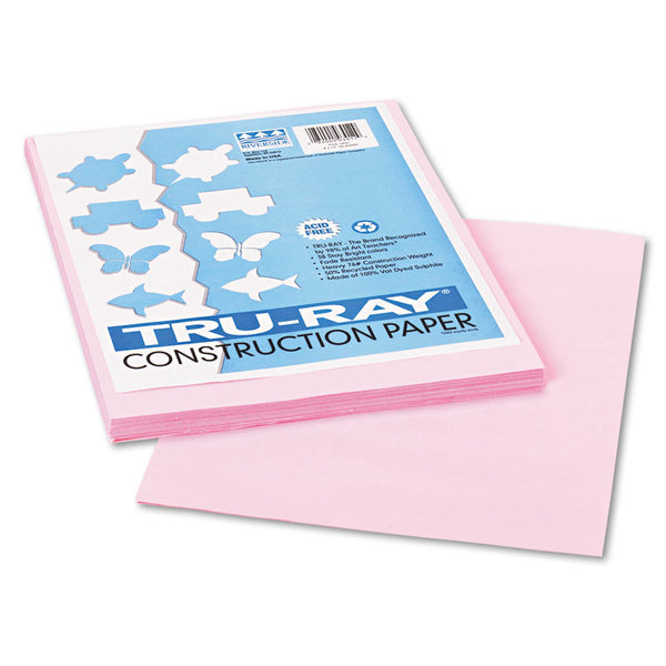 Pacon® Tru-Ray Construction Paper, 76 lb Text Weight, 9 x 12, Pink, 50/Pack (PAC103012) Pack of 50