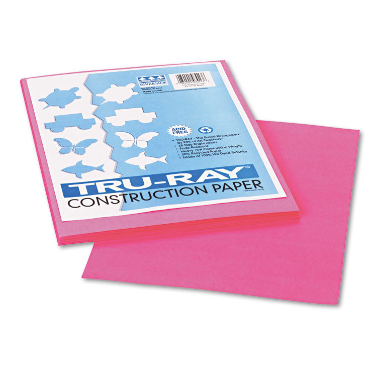 Pacon® Tru-Ray Construction Paper, 76 lb Text Weight, 9 x 12, Shocking Pink, 50/Pack (PAC103013) Pack of 50