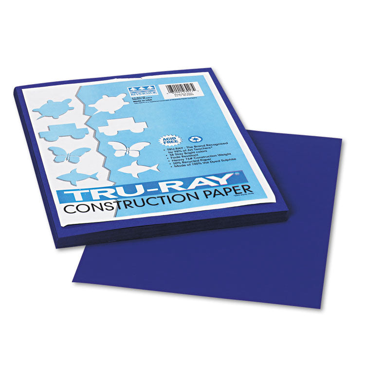 Pacon® Tru-Ray Construction Paper, 76 lb Text Weight, 9 x 12, Royal Blue, 50/Pack (PAC103017)