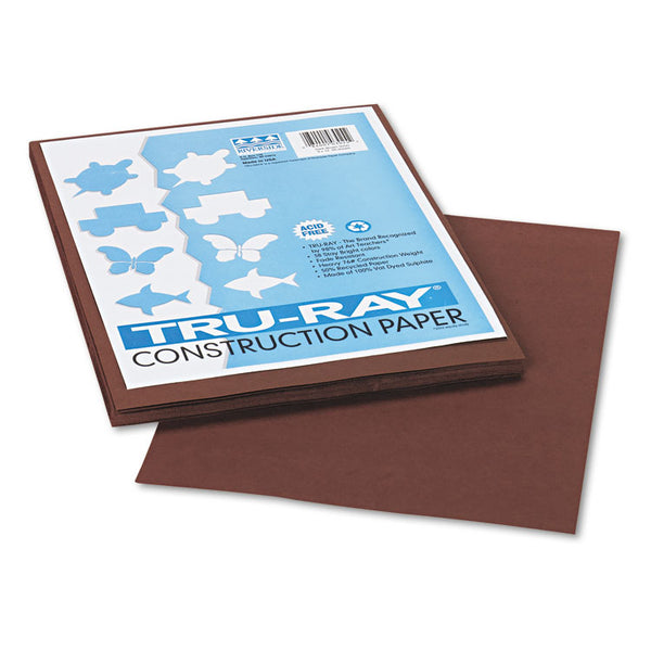 Pacon® Tru-Ray Construction Paper, 76 lb Text Weight, 9 x 12, Dark Brown, 50/Pack (PAC103024) Pack of 50