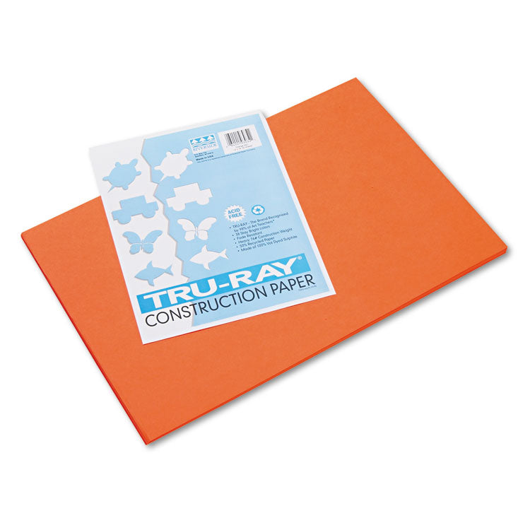 Pacon® Tru-Ray Construction Paper, 76 lb Text Weight, 12 x 18, Orange, 50/Pack (PAC103034)