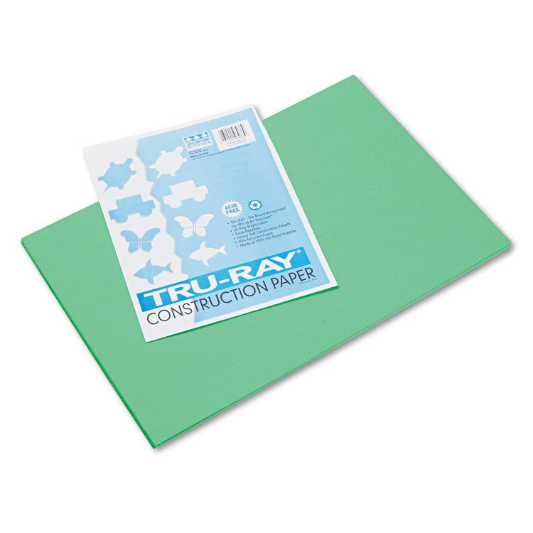 Pacon® Tru-Ray Construction Paper, 76 lb Text Weight, 12 x 18, Festive Green, 50/Pack (PAC103038)