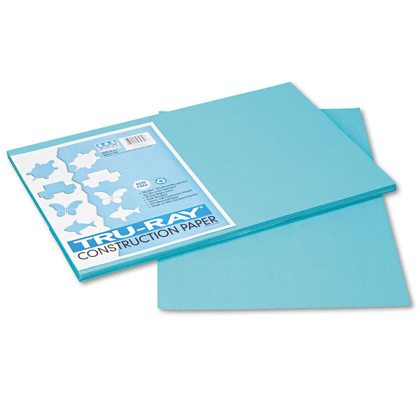 Pacon® Tru-Ray Construction Paper, 76 lb Text Weight, 12 x 18, Turquoise, 50/Pack (PAC103039) Pack of 50